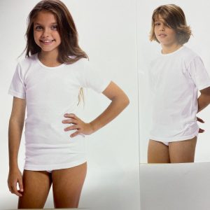 camiseta interior niño niña-algodon